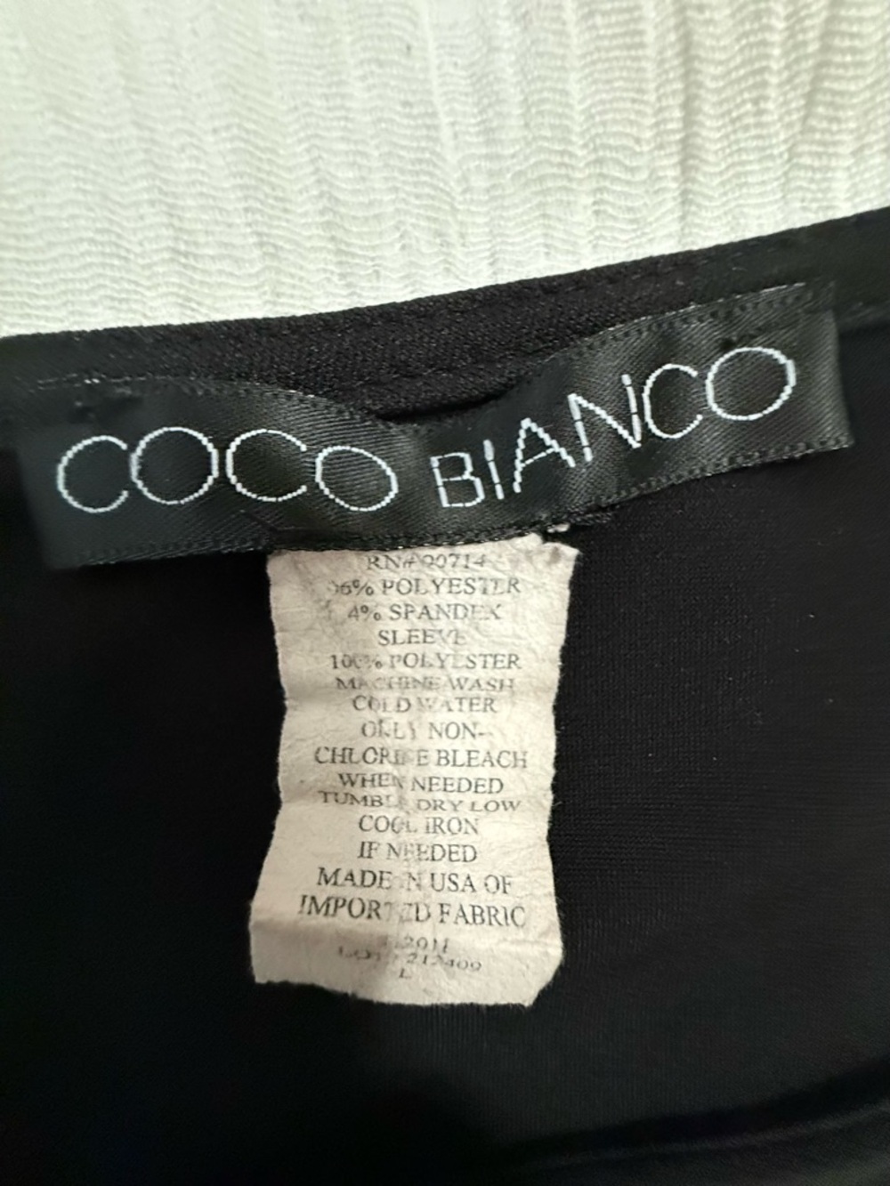 Coco Bianco Black Side-Tie Women's Top - Picture 2 of 5
